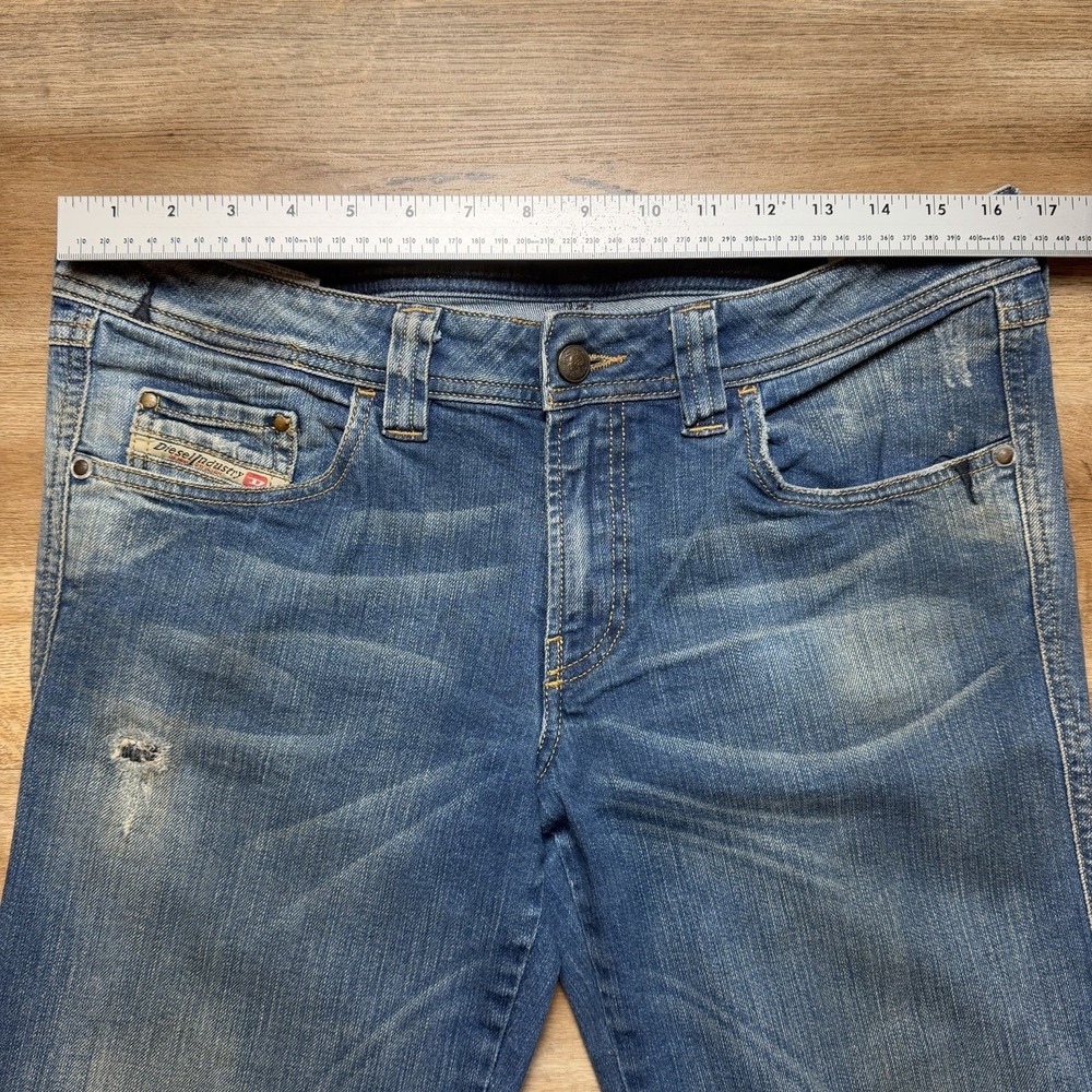 Diesel Vixta Jeans Women 32x32 Blue Flared Stretch Denim Dirty Wash Italy Y2K - Picture 14 of 16